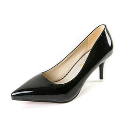 2018 Women Pumps OL Fashion Spell Color High heels Single Shoes Female Spring Summer Patent leather Wedding Party shoes Woman