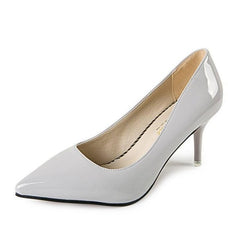 2018 Women Pumps OL Fashion Spell Color High heels Single Shoes Female Spring Summer Patent leather Wedding Party shoes Woman