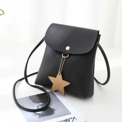 2019 Brand Fashion Mini Crossbody Messenger Bag Women Star Small Leather Change Coin Bag Shoulder Pouch for Teenage Girls Kids