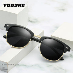 YOOSKE Retro Polarized Sunglasses Men Women Classic Brand Designer Square Sun Glasses Driving Mirror UV400 Eyewear