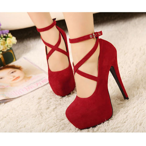 Aneikeh Women High Heels Sandals Summer Square Heels Crystal Heeled Platform Shoes Ladies Sexy Party Wedding Lace Up Shoes