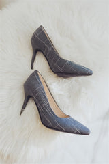 Big Size Women's Shoe 9cm MOC 2 High Heels Pumps Party Shoes For Women Canvas Wedding Shoes chaussure femme