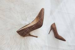 Big Size Women's Shoe 9cm MOC 2 High Heels Pumps Party Shoes For Women Canvas Wedding Shoes chaussure femme