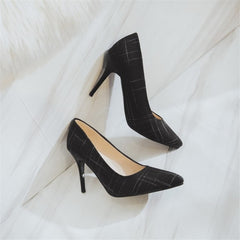 Big Size Women's Shoe 9cm MOC 2 High Heels Pumps Party Shoes For Women Canvas Wedding Shoes chaussure femme