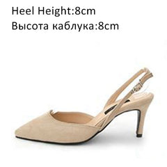 Women Sandals High Heels Summer Brand Woman Pumps Thin Heels Party Shoes Pointed Toe Slip On Office Ladie Dress Shoe Plus SizeDE