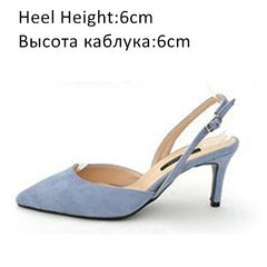 Women Sandals High Heels Summer Brand Woman Pumps Thin Heels Party Shoes Pointed Toe Slip On Office Ladie Dress Shoe Plus SizeDE