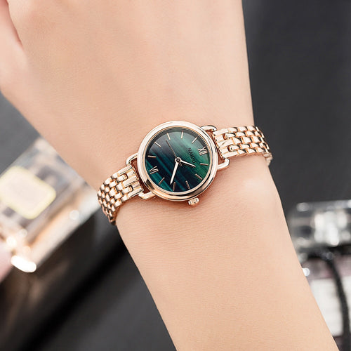 Women's Clock Ladies Fashion Simple Stylish Marble Mirror Dial Watches Women Simple Stainless Steel Casual Wrist Watch Top Hot