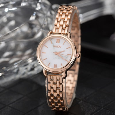 Women's Clock Ladies Fashion Simple Stylish Marble Mirror Dial Watches Women Simple Stainless Steel Casual Wrist Watch Top Hot